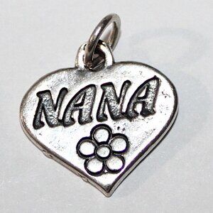 Sterling Silver Nana Floral Charm